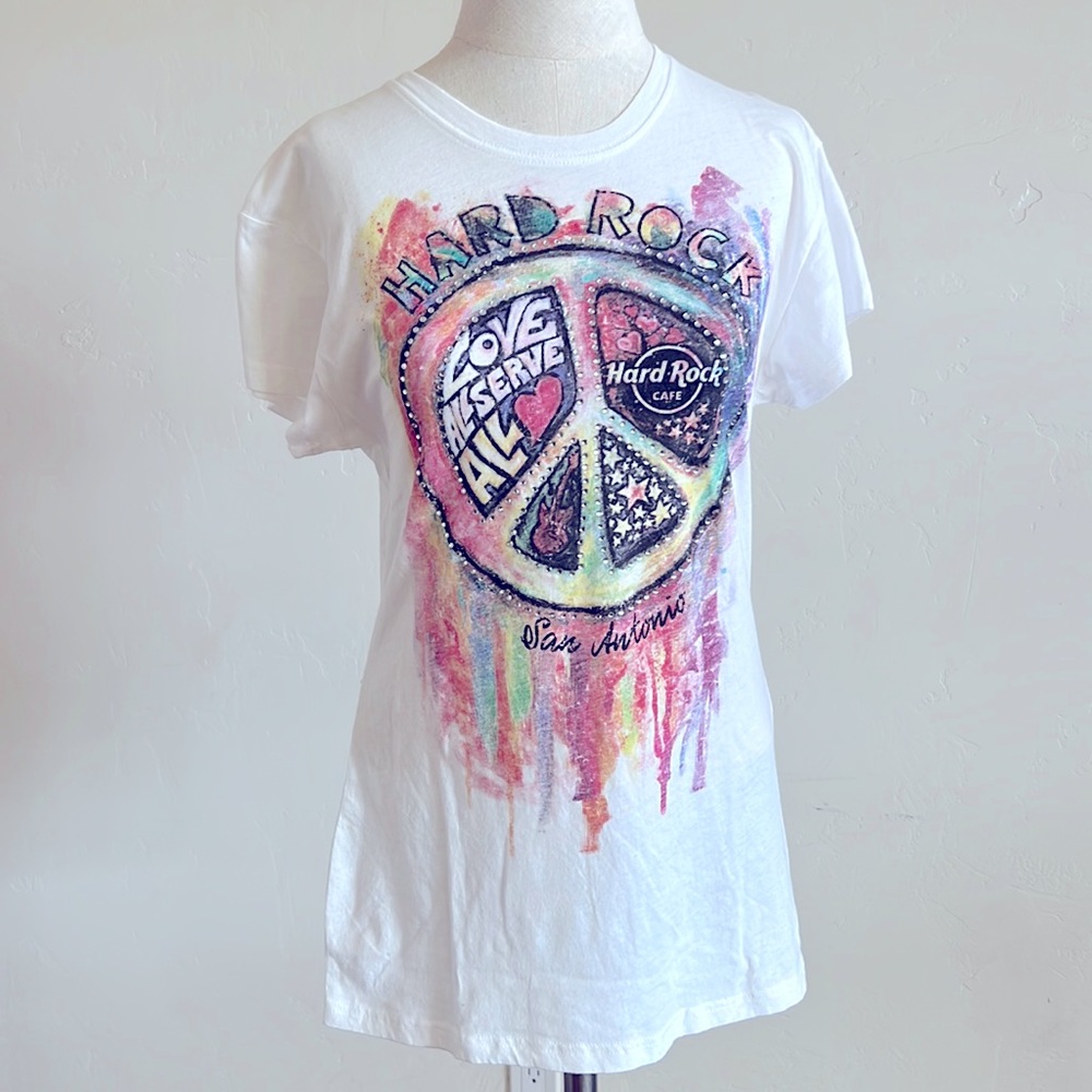 Hard Rock Cafe San Antonio Crystal Stubbed.Tee